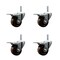 Service Caster 3 Inch High Temp Phenolic 34 Inch Stem Caster Set with Total Lock Brake SCC-TSTTL20S314-PHRHT-34212-4 - alternate 1